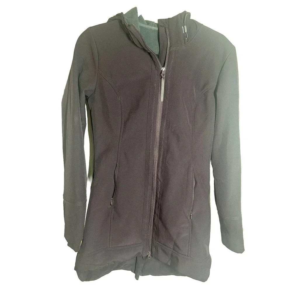 Mondetta Jacket Hooded Women’s S Purple Soft Shell Fitted Design Zipped Pockets